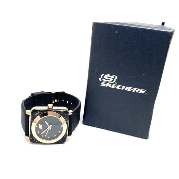Skechers Women\'s Watch SR6207W Quartz Rose Gold Black Rubber Band 32mm main image 6